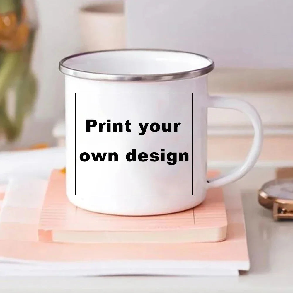 Customized Mug of Lady Enamel Under the Paris Tower Metal Cup for Printing Your Own Text Custom Mugs Coffee Cups Cupshe Beer Tea