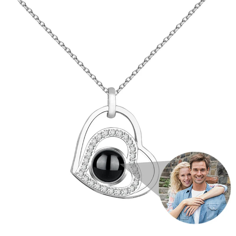 Custom Photo Necklace Projection Necklace with Picture .
