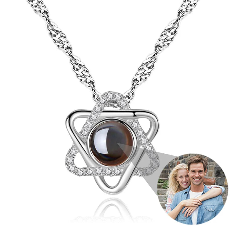 Custom Photo Necklace Projection Necklace with Picture .