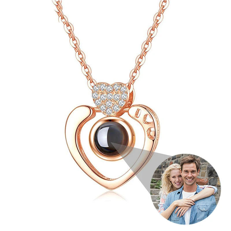 Custom Photo Necklace Projection Necklace with Picture .