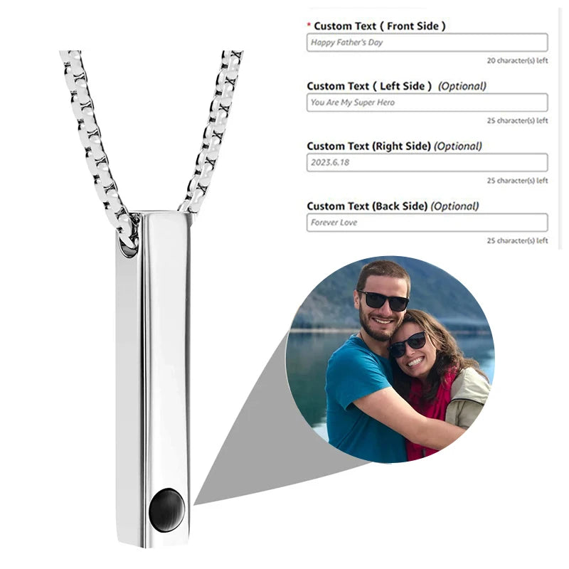 Custom Photo Necklace Projection Necklace with Picture .